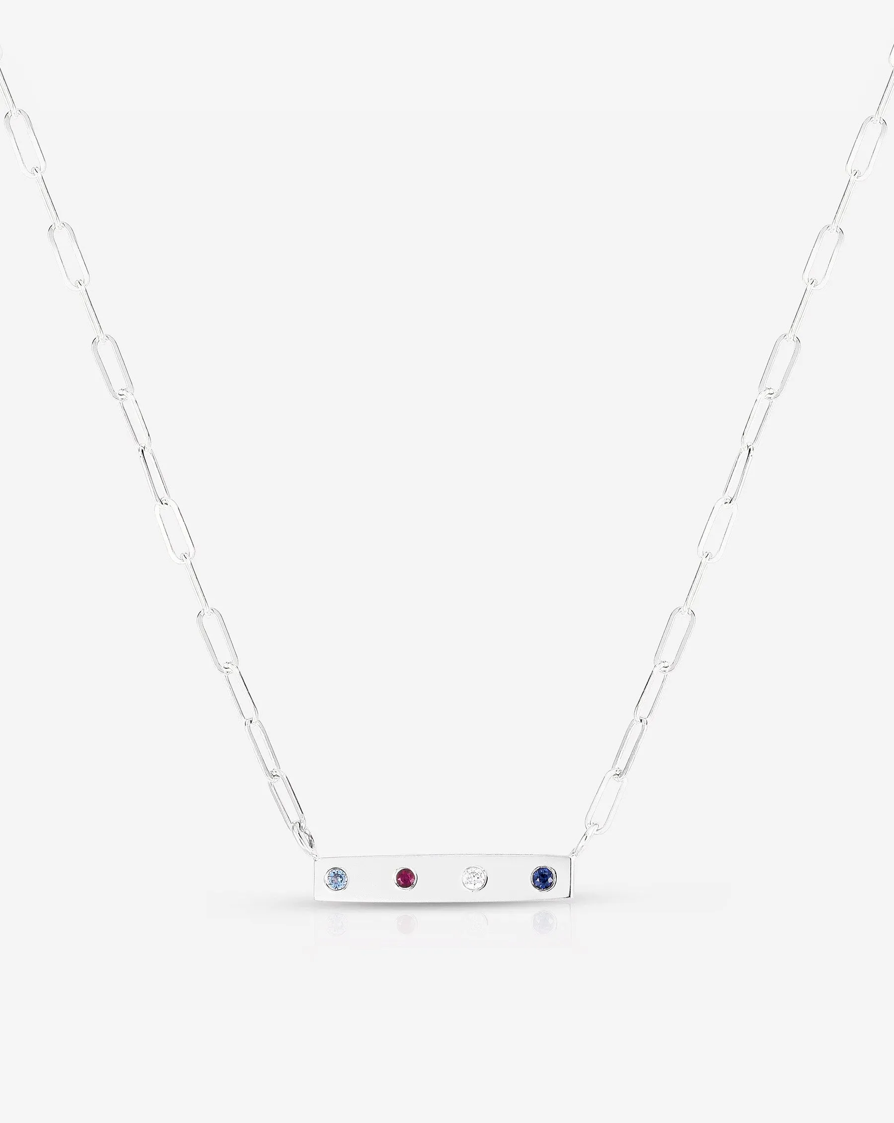 Inlay Birthstone Bar Necklace