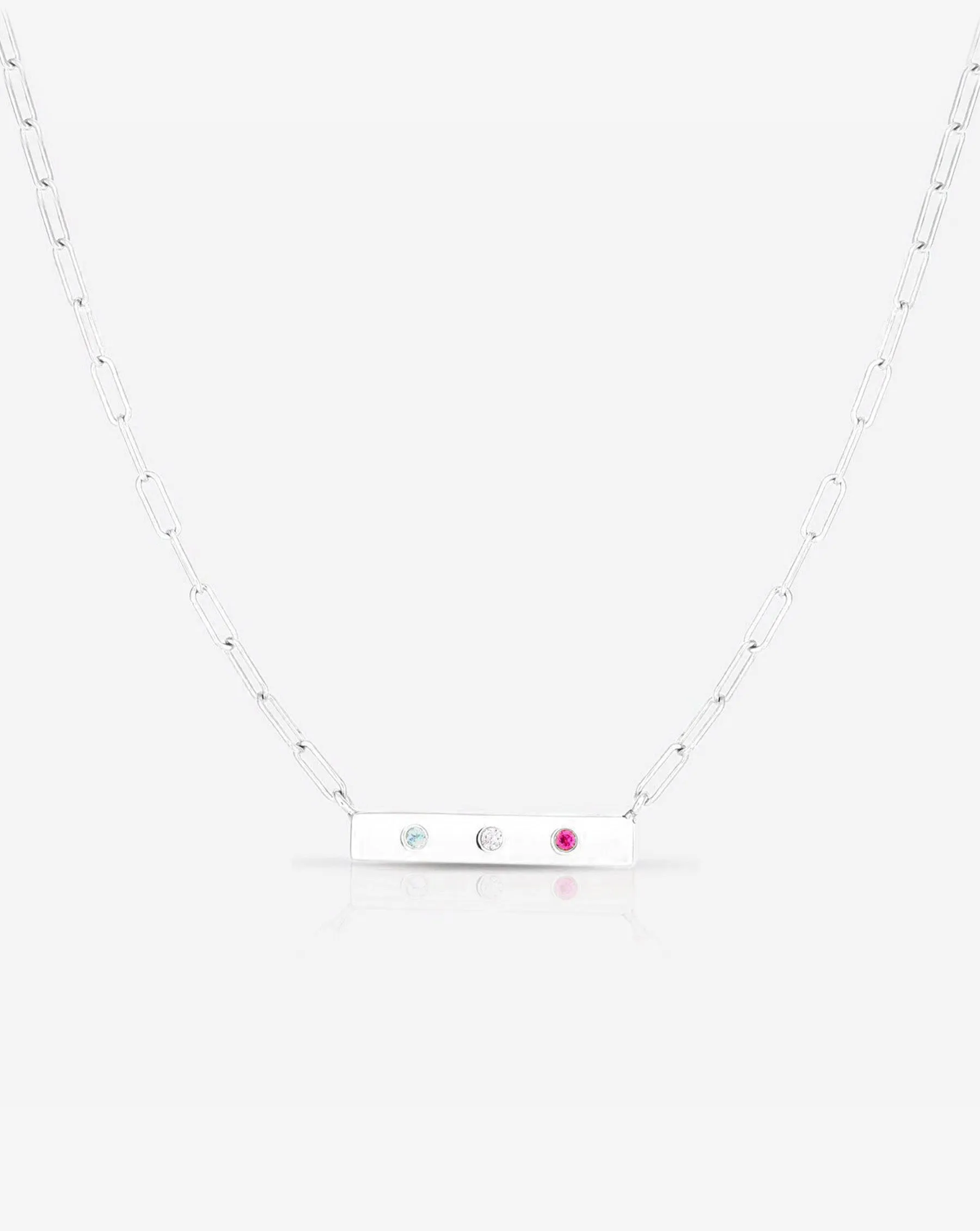 Inlay Birthstone Bar Necklace