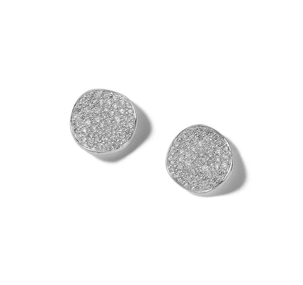 Ippolita Sterling Silver Diamond Stardust Small Flower Disc Stud Earrings