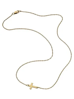 Jennifer Zeuner Theresa 1/2" Cross Necklace in Vermeil