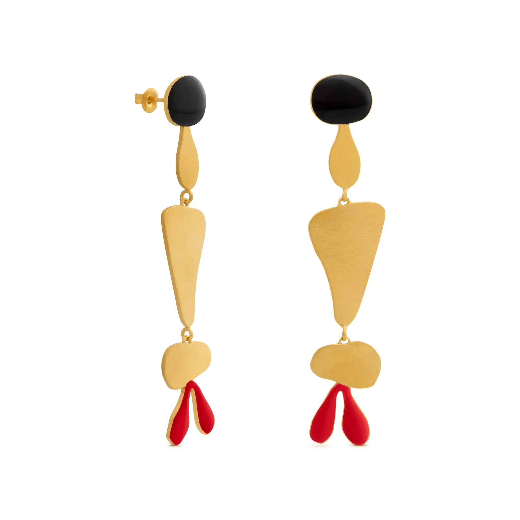 Joan Miró Gold-Plated Linear Shapes Earrings