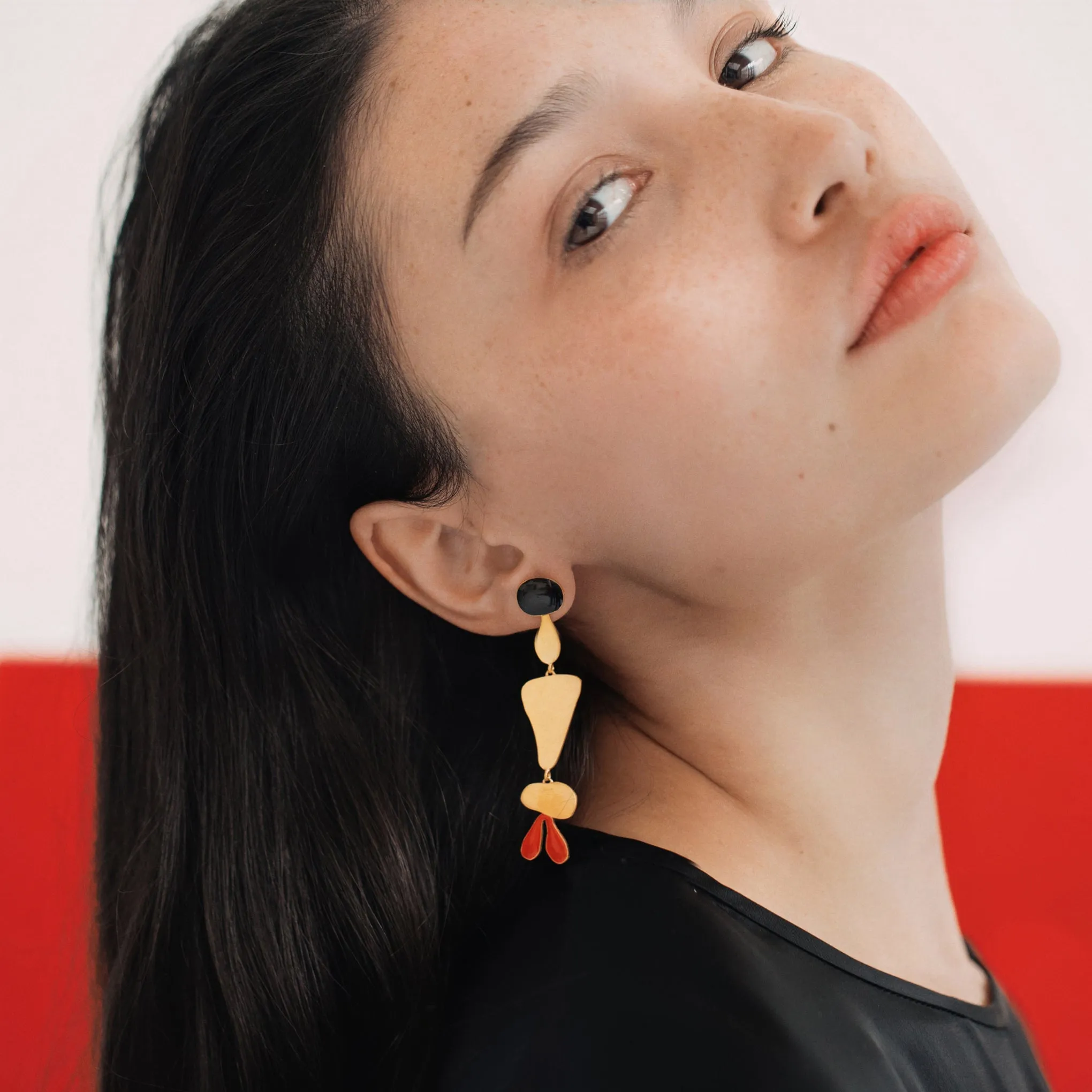 Joan Miró Gold-Plated Linear Shapes Earrings