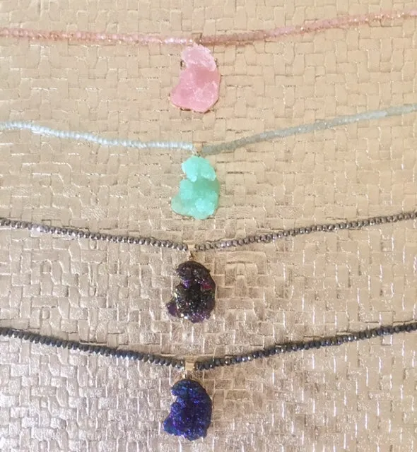 Juliet Chunky Druzy Beaded Choker Necklace