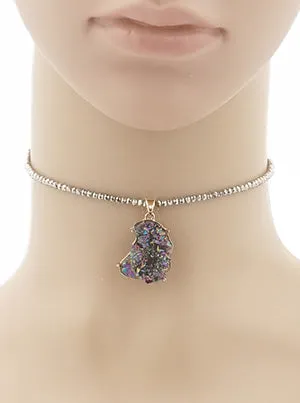 Juliet Chunky Druzy Beaded Choker Necklace