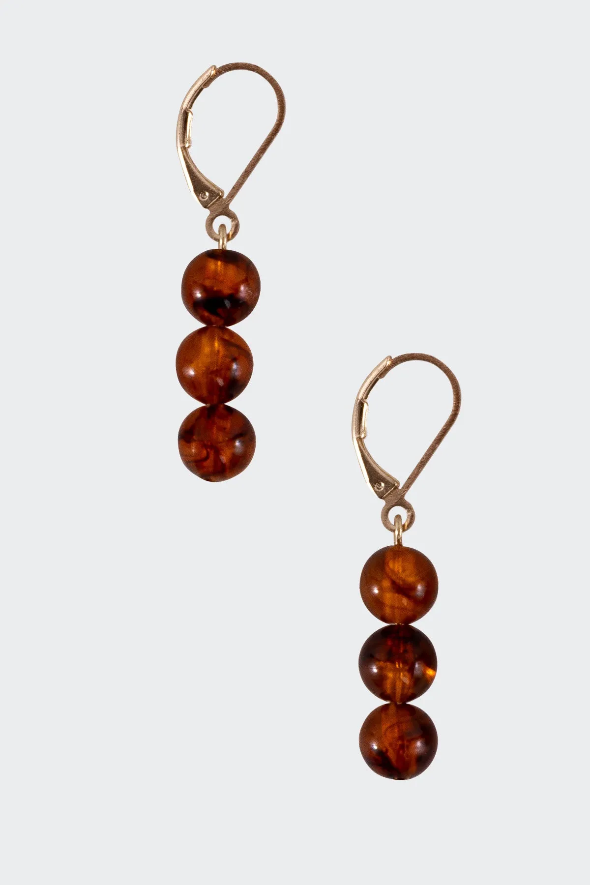 JWL8DE - 8MM Triple Beaded Drop Earrings