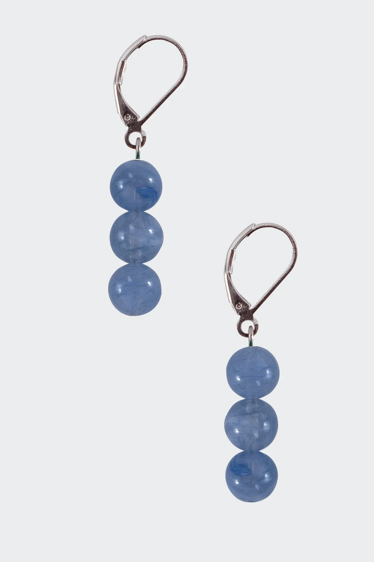 JWL8DE - 8MM Triple Beaded Drop Earrings