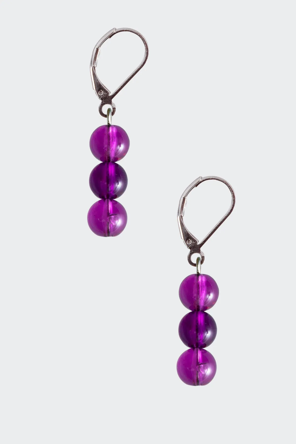 JWL8DE - 8MM Triple Beaded Drop Earrings