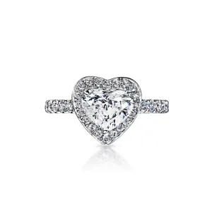 Kayla 2 Carat H SI3 Heart Shape Diamond Engagement Ring in 18k White Gold By Mike Nekta