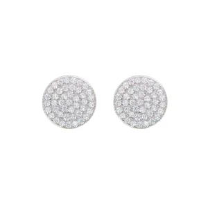 LARGE DISC STUD EARRING, SILVER