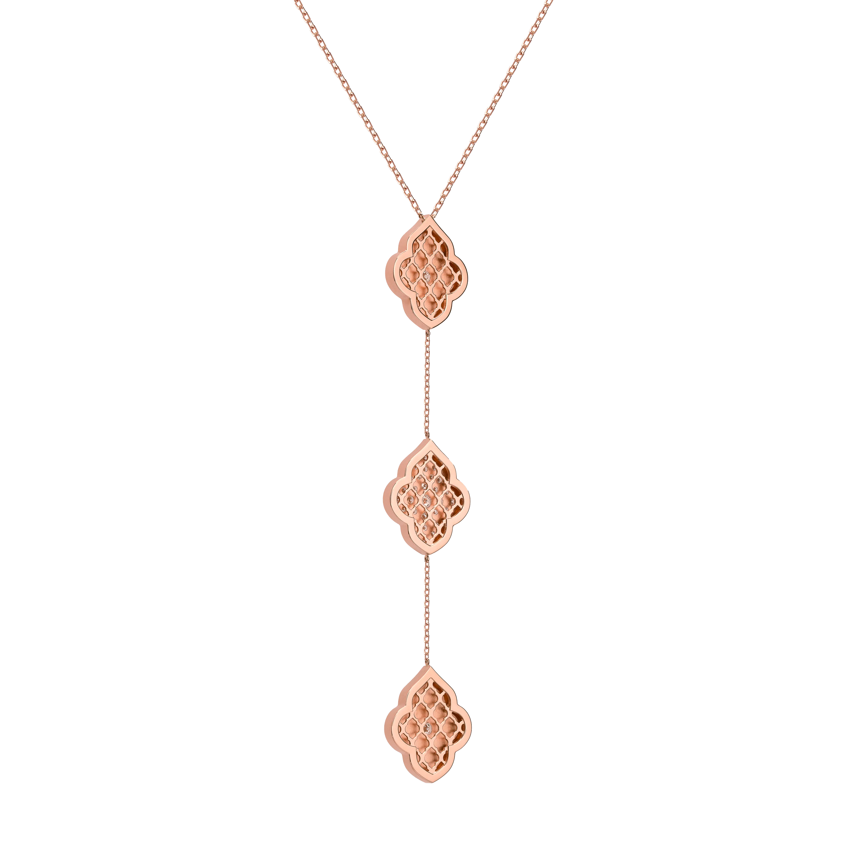 LUCE COLOUR - NECKLACE ROSE GOLD PAVE & 2 DIAMONDS M