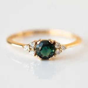 Lune Ring with Sapphire