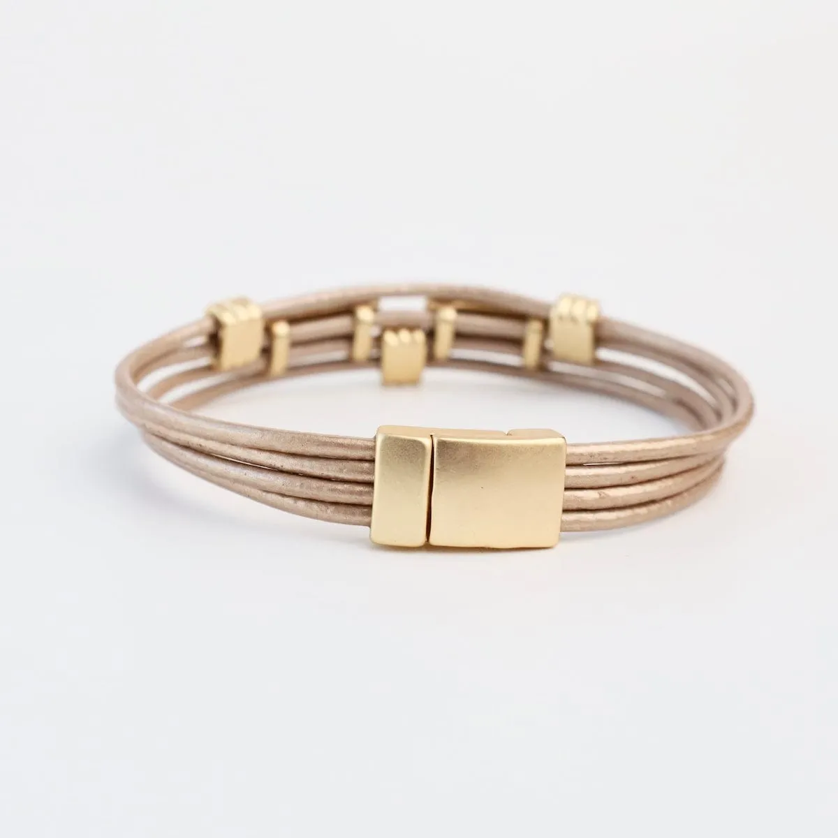 Matte Gold Champagne Rectangle Bracelet