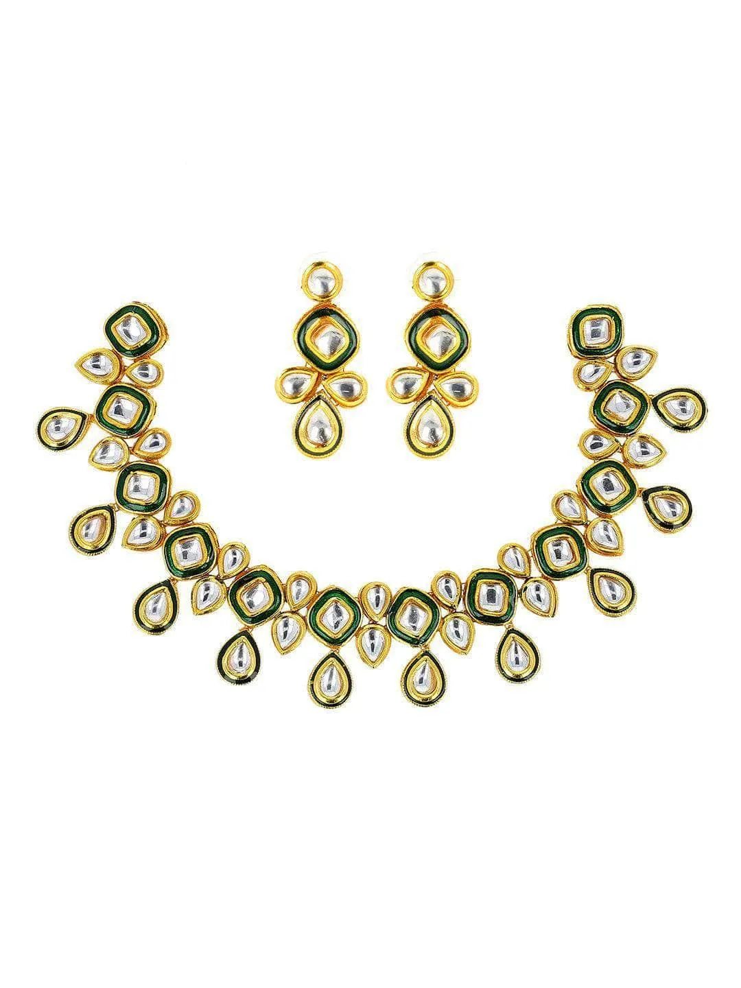 Meenakari Necklace Set Dark Green