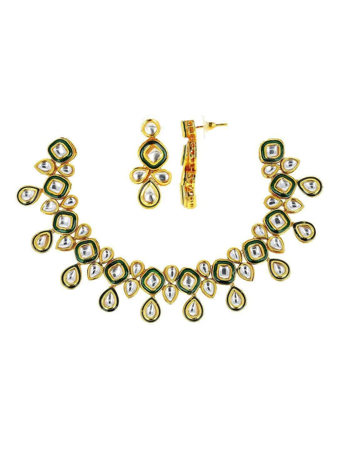 Meenakari Necklace Set Dark Green