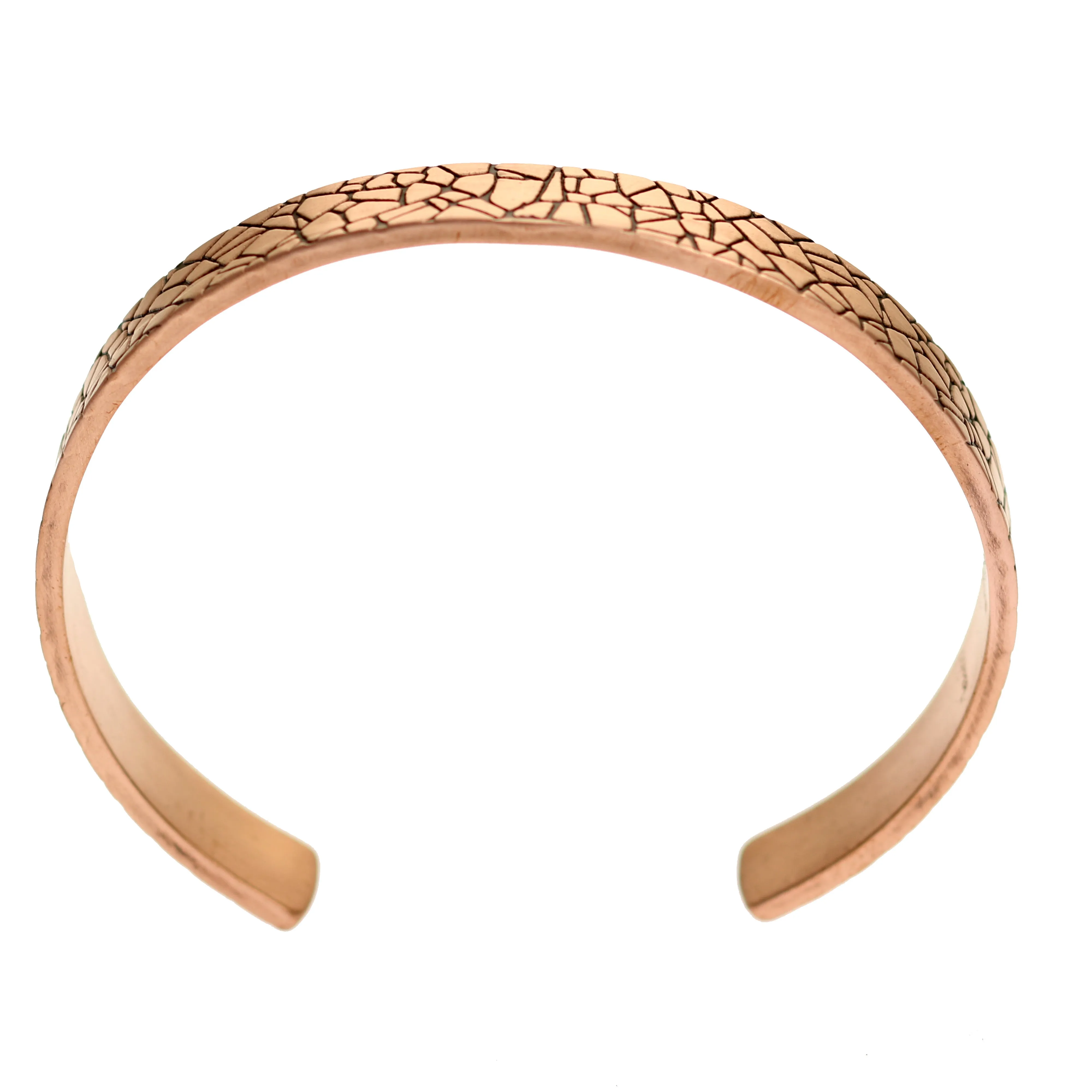 Men's Embossed Mosaic Solid Copper Cuff - 10mm Wide