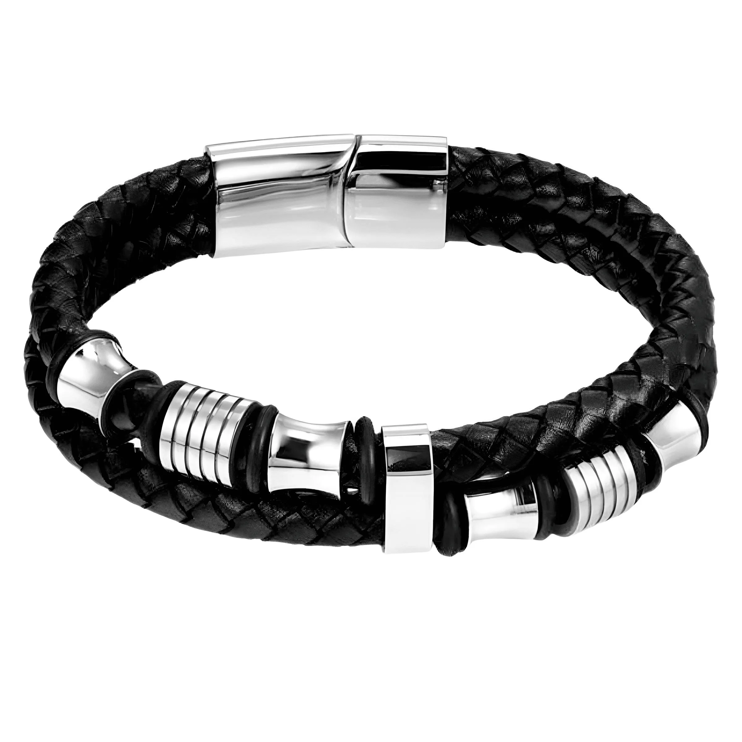 Men's Genuine Leather Double Rope Bracelet