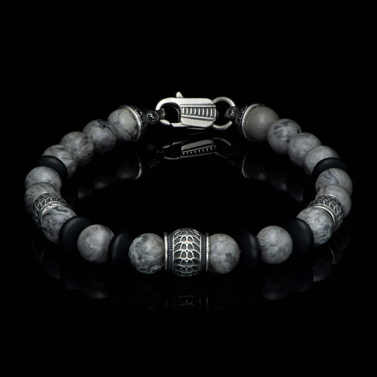 Men's Newport Silver Agate Bracelet - BB49 SLA