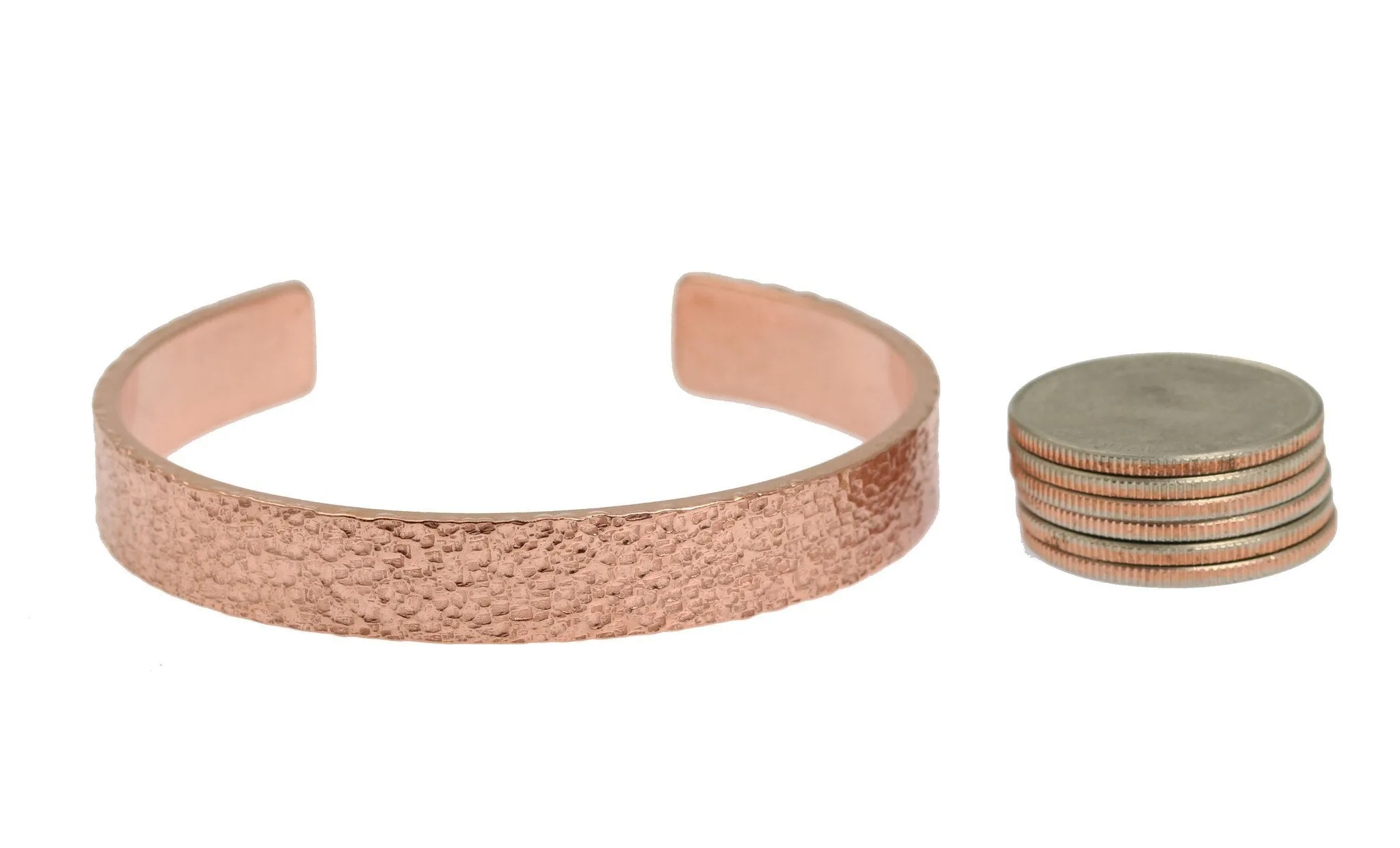 Men's Texturized Copper Cuff Bracelet - 10mm Wide