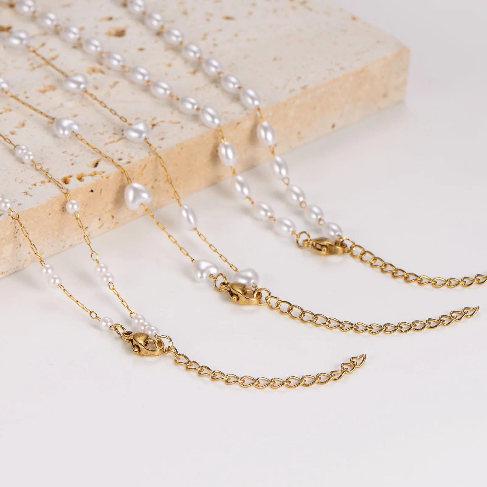 Minimalist Asymmetrical Chain Stainless Steel Electroplating Necklaces