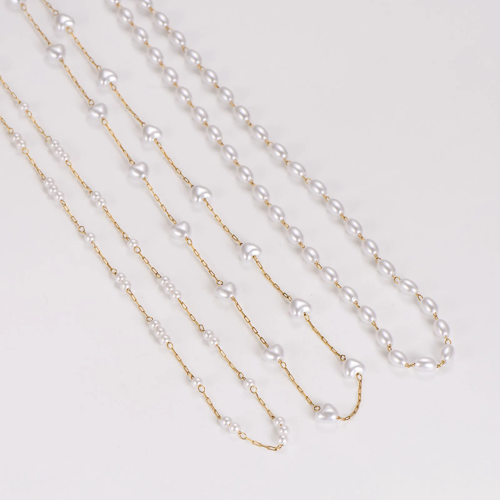 Minimalist Asymmetrical Chain Stainless Steel Electroplating Necklaces