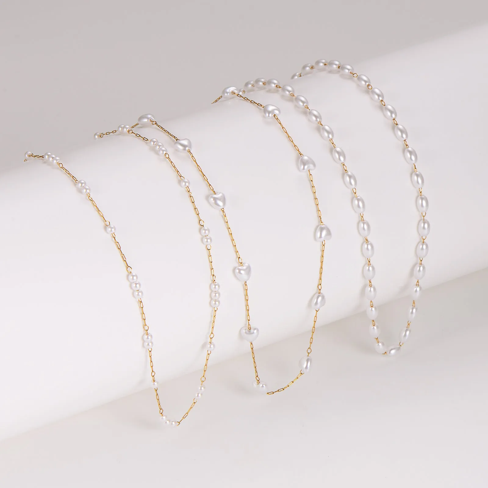 Minimalist Asymmetrical Chain Stainless Steel Electroplating Necklaces