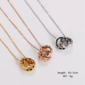 Minimalist Circle Stainless Steel Electroplating Necklaces