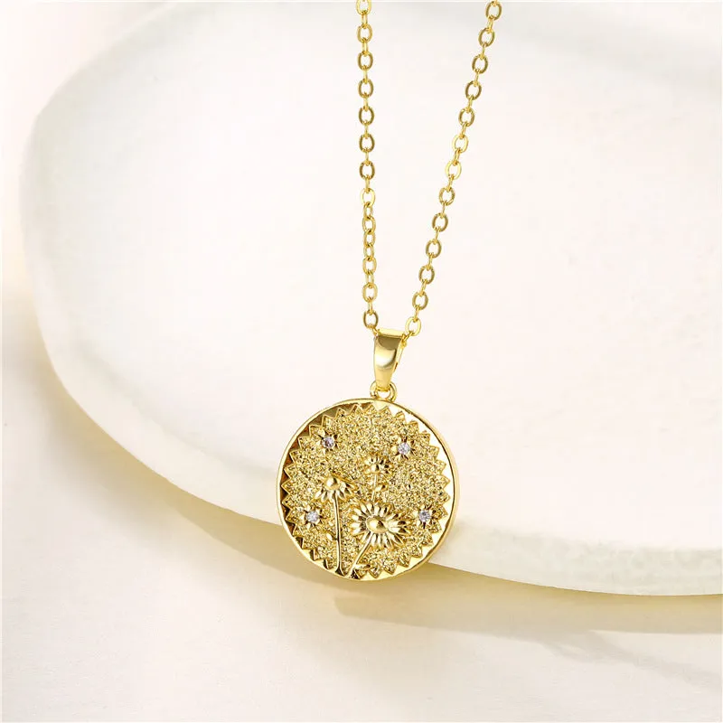 Minimalist Flower Stainless Steel Electroplating Necklaces