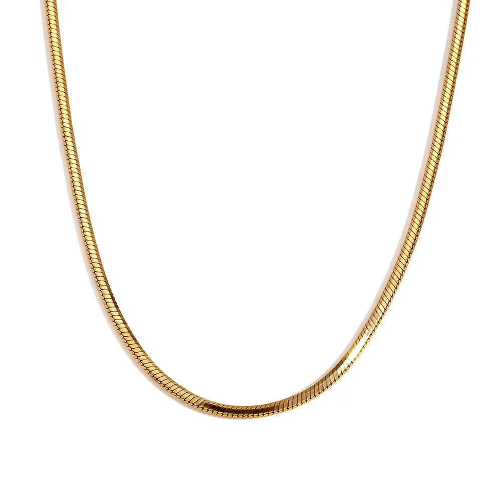 Minimalist Hexagon Stripe Geometric Stainless Steel 18K Gold Plated Necklaces