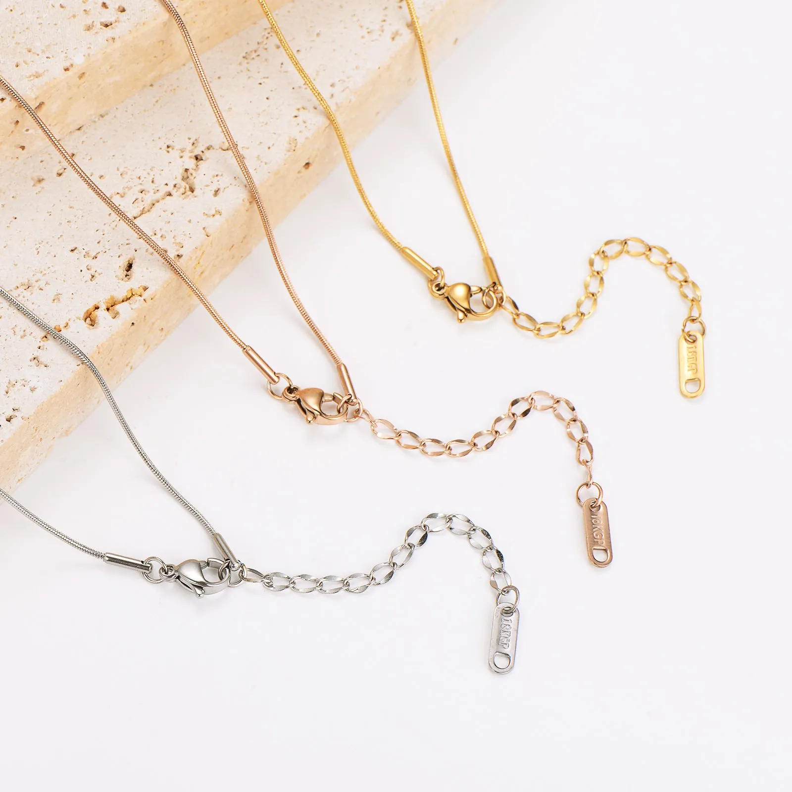 Minimalist Round Droplet Stainless Steel Electroplating Necklaces