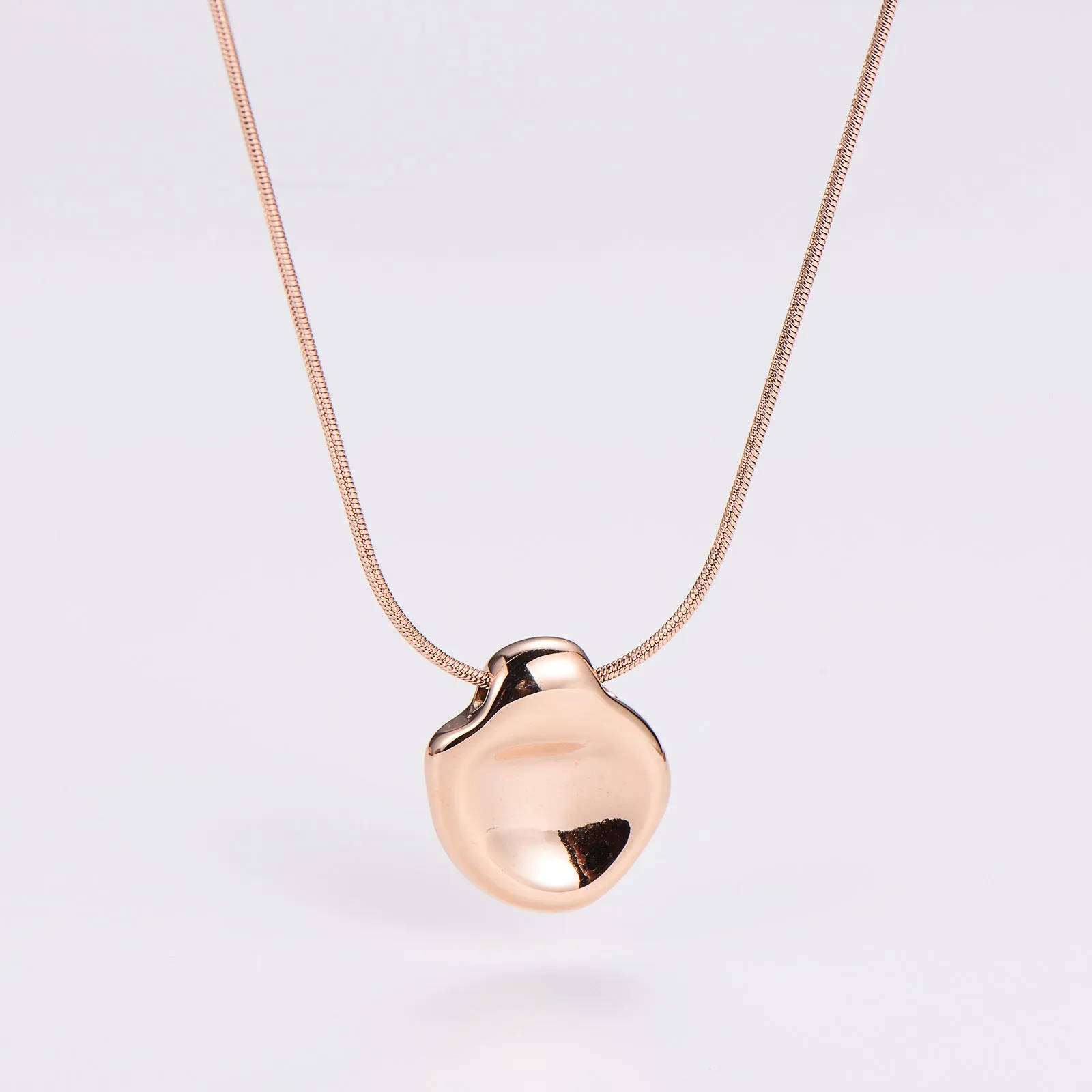 Minimalist Round Droplet Stainless Steel Electroplating Necklaces