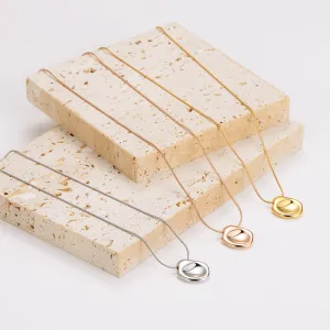 Minimalist Round Droplet Stainless Steel Electroplating Necklaces