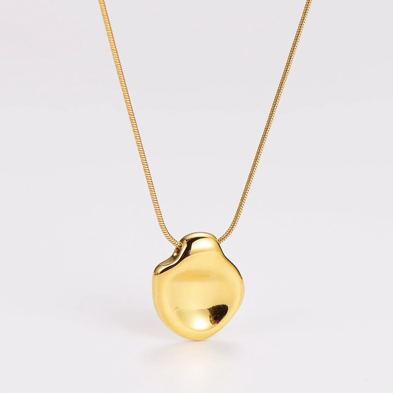 Minimalist Round Droplet Stainless Steel Electroplating Necklaces