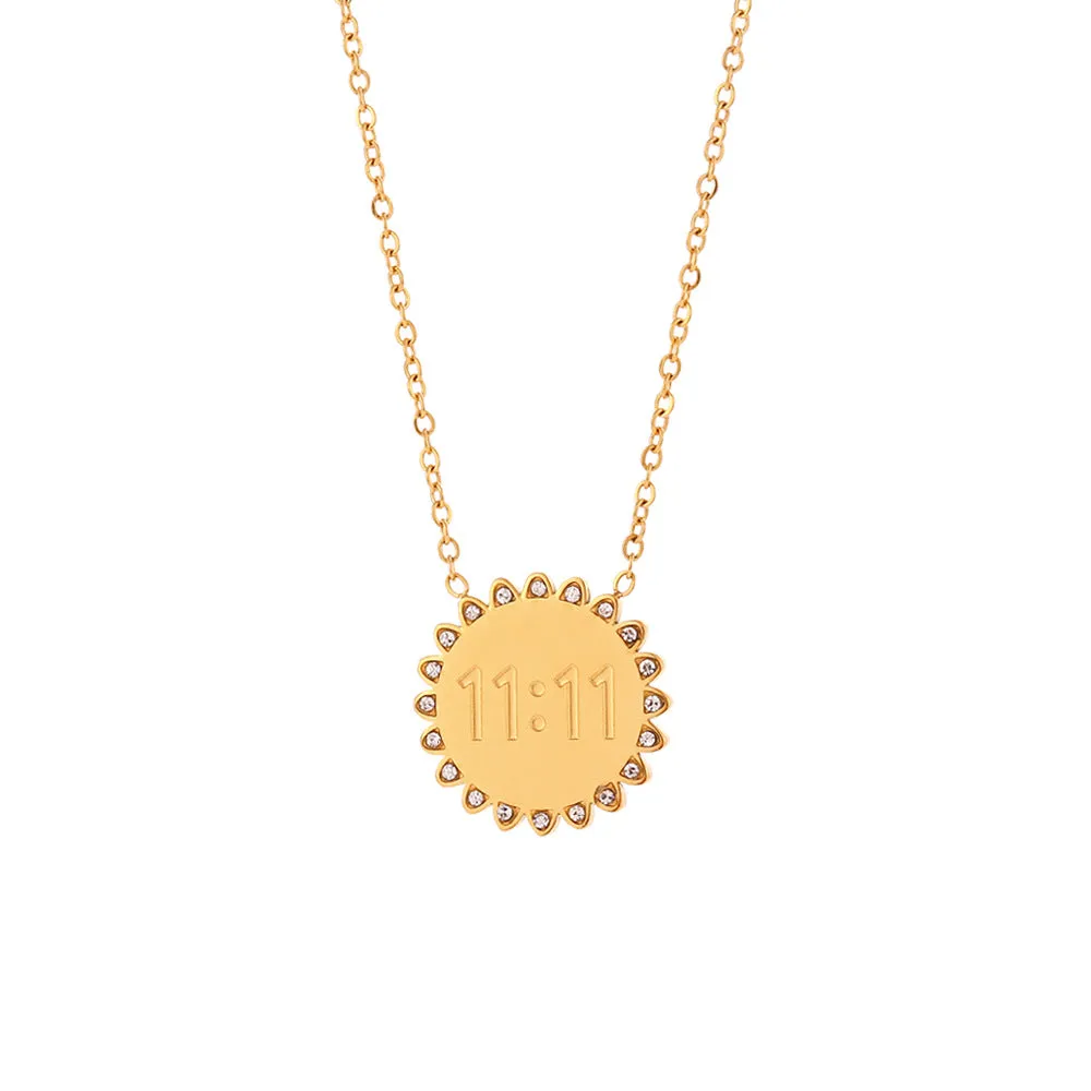 Minimalist Round Geometric Stainless Steel 18K Gold Plated Necklaces