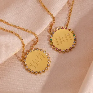 Minimalist Round Geometric Stainless Steel 18K Gold Plated Necklaces