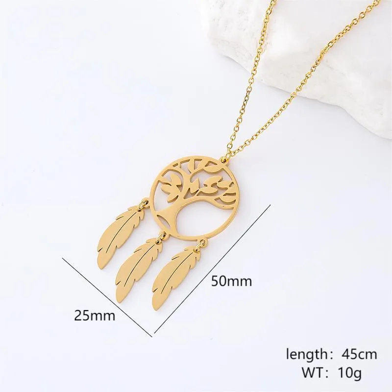 Minimalist Round Star Stainless Steel Electroplating Necklaces