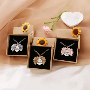 Minimalist Sunflower Flower Alloy Electroplating Necklaces