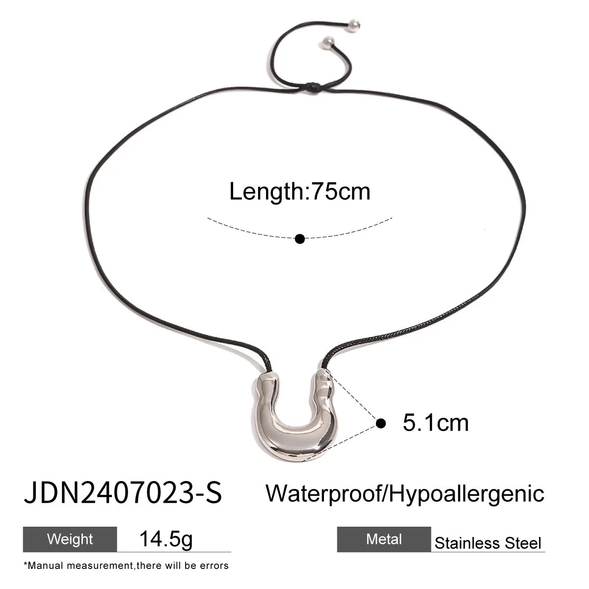 Minimalist U-Shape Stainless Steel Electroplating Necklaces