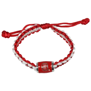 NC State Wolfpack Silk Braided Bracelet w/Block S Charm