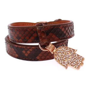 Nialaya Chic Snakeskin Leather & Gold Cuff Bracelet