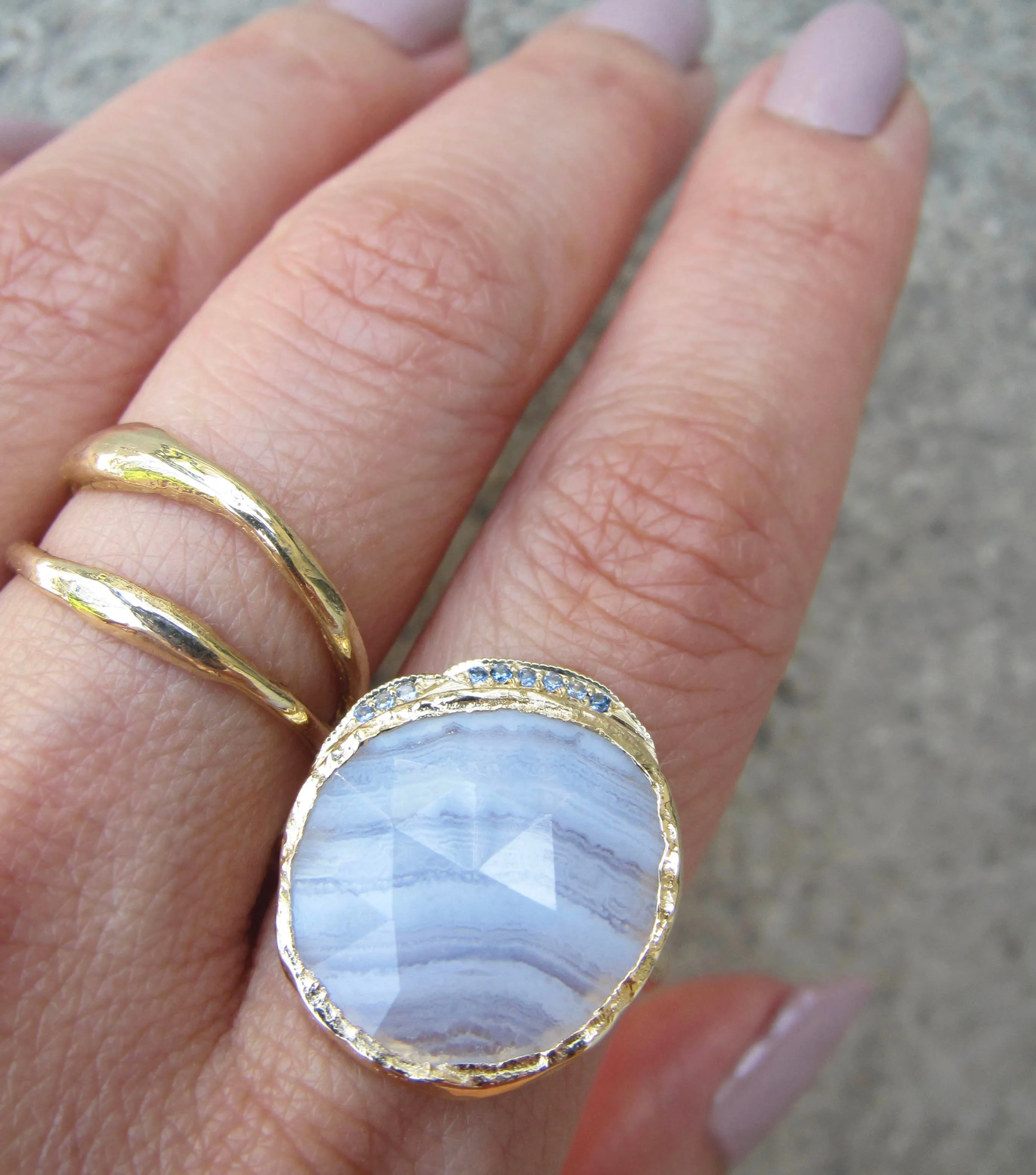 One-Of-A-Kind Blue Lace Agate Hidden Cove Ring