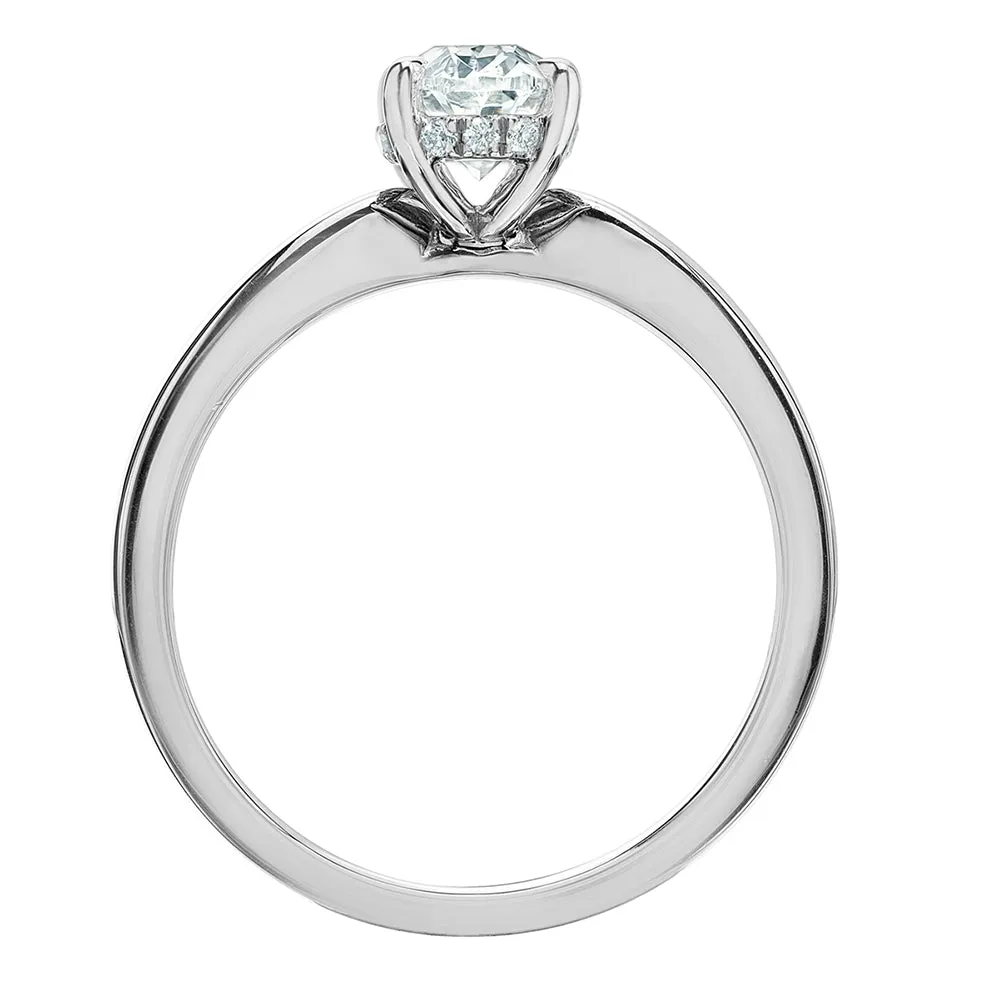 Oval Canadian Diamond Ring with Tapered Band