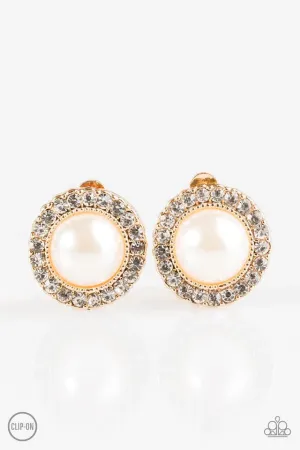 Paparazzi Earring ~ Dont Forget Your Glass Slipper! - Gold