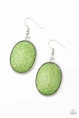 Paparazzi Earring ~ Serenely Sediment - Green