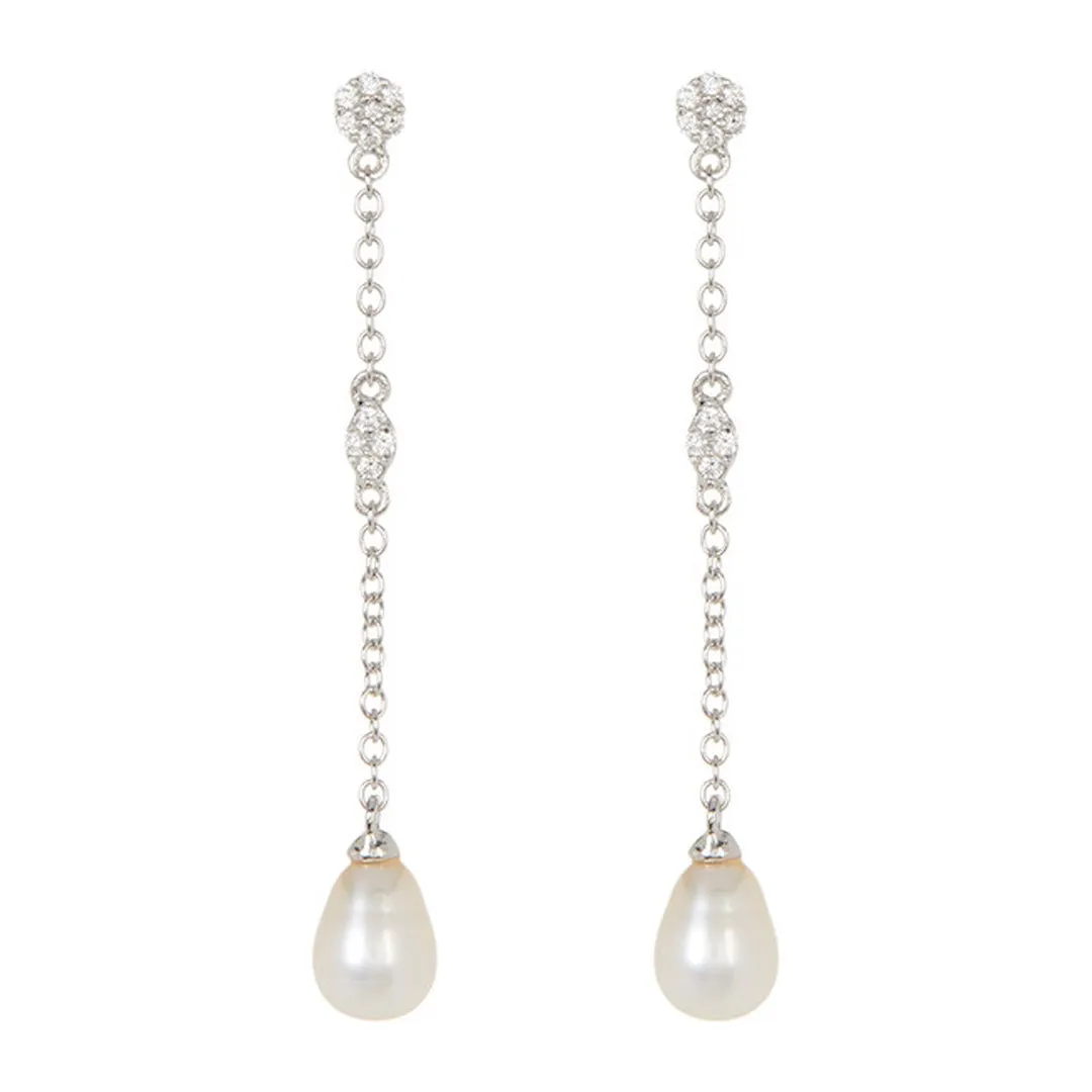 Pearl Drop Earrings silver