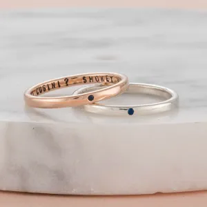 Personalised 9ct Gold Sapphire Stacker Ring