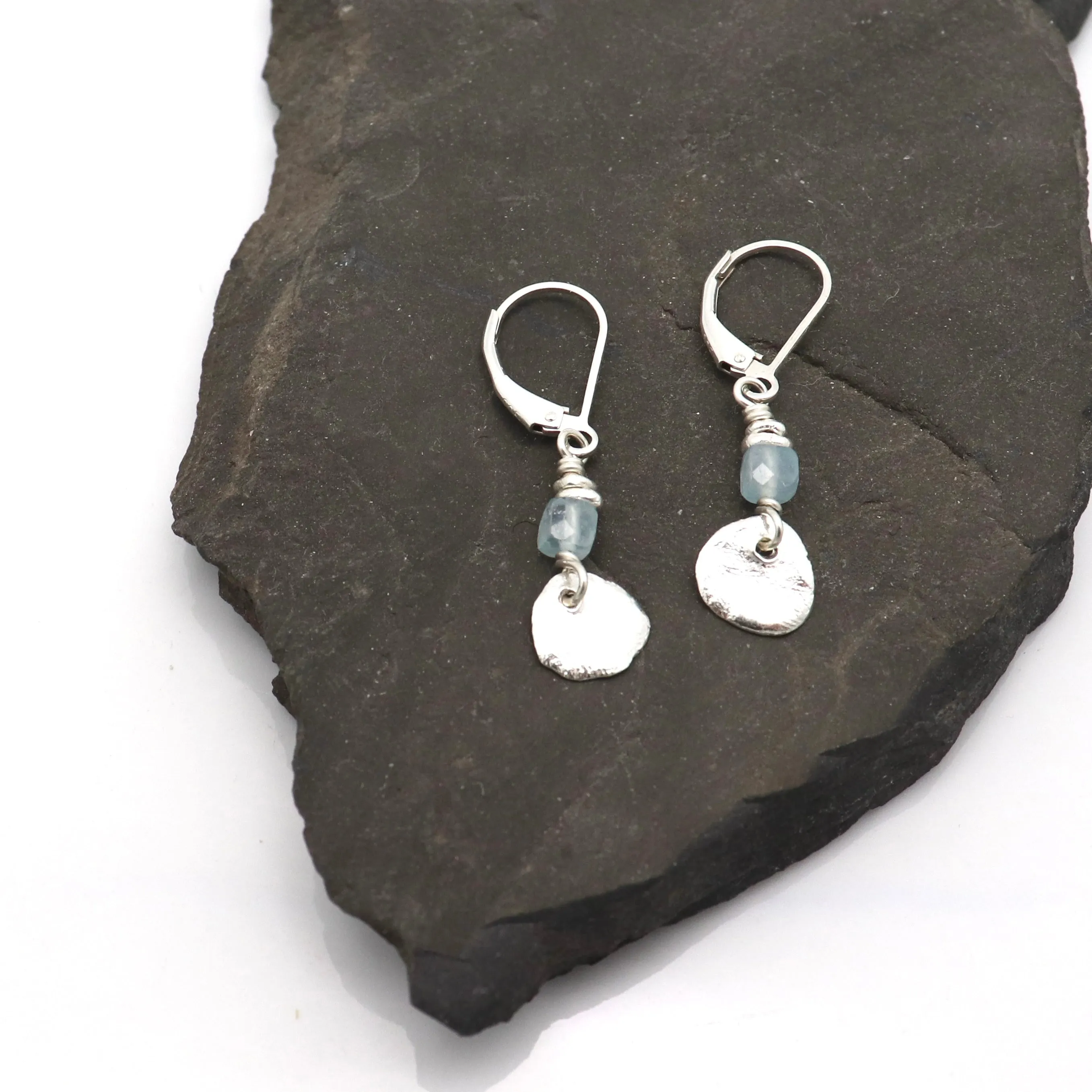 Petal Collection:  Aquamarine Bud Earrings