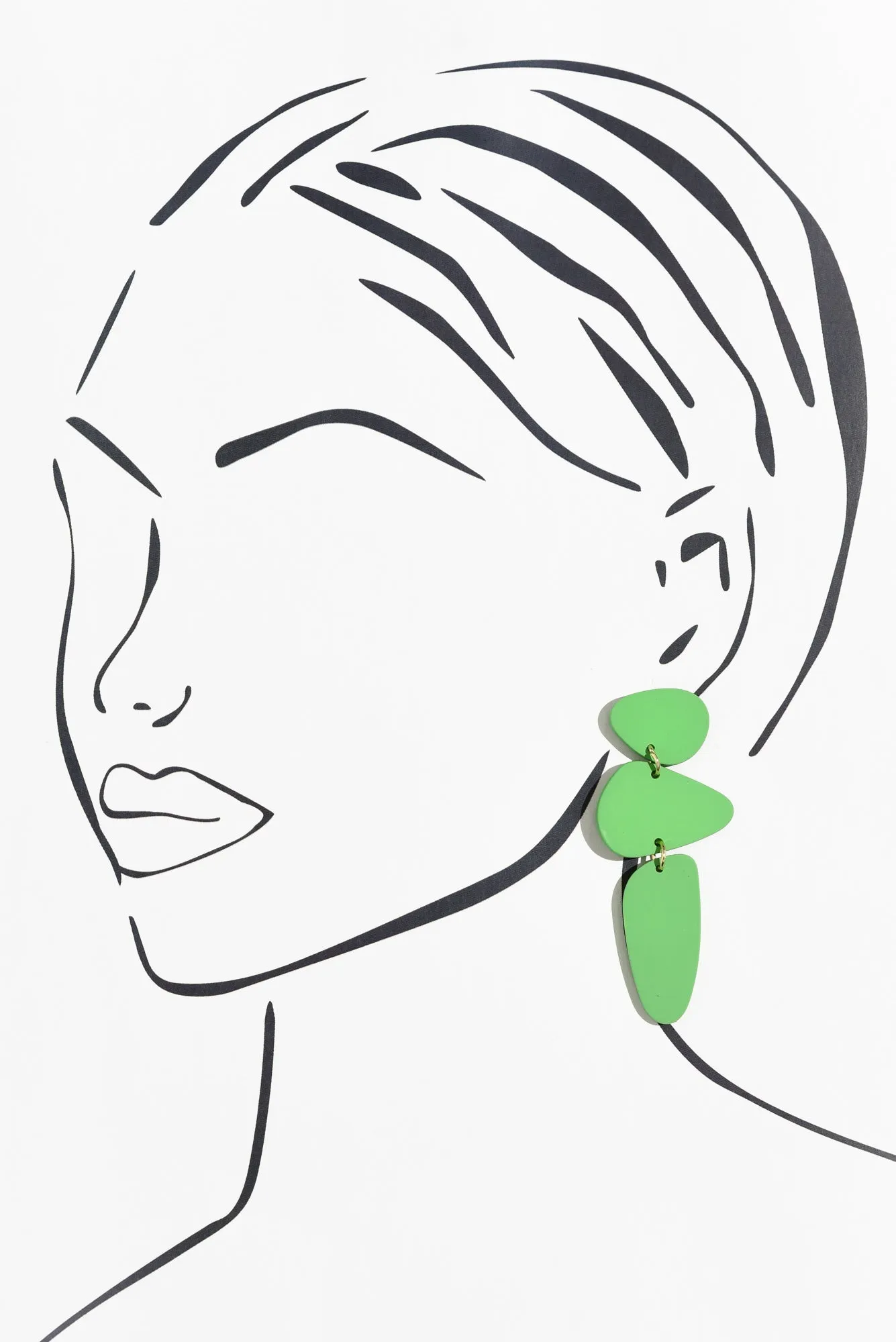 Phaedra Green Geo Drop Earrings