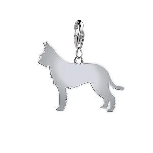 Picardy Sheepdog Silhouette Silver Charm