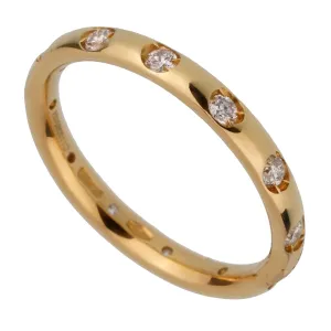 Pomellato Diamond Eternity Yellow Gold Band Ring Sz 5