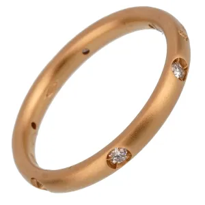 Pomellato Diamond Rose Gold Band Ring Sz 6 1/4